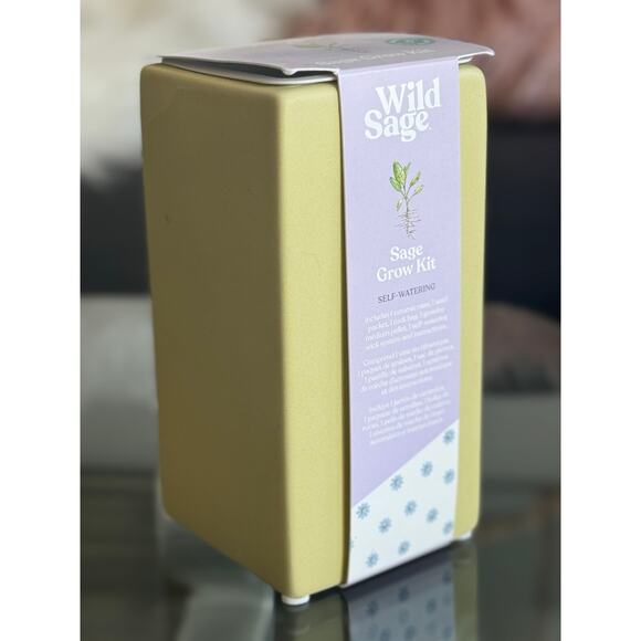 Organic Sage Grow Kit Self-Watering Ceramic vase - Picture 1 of 5